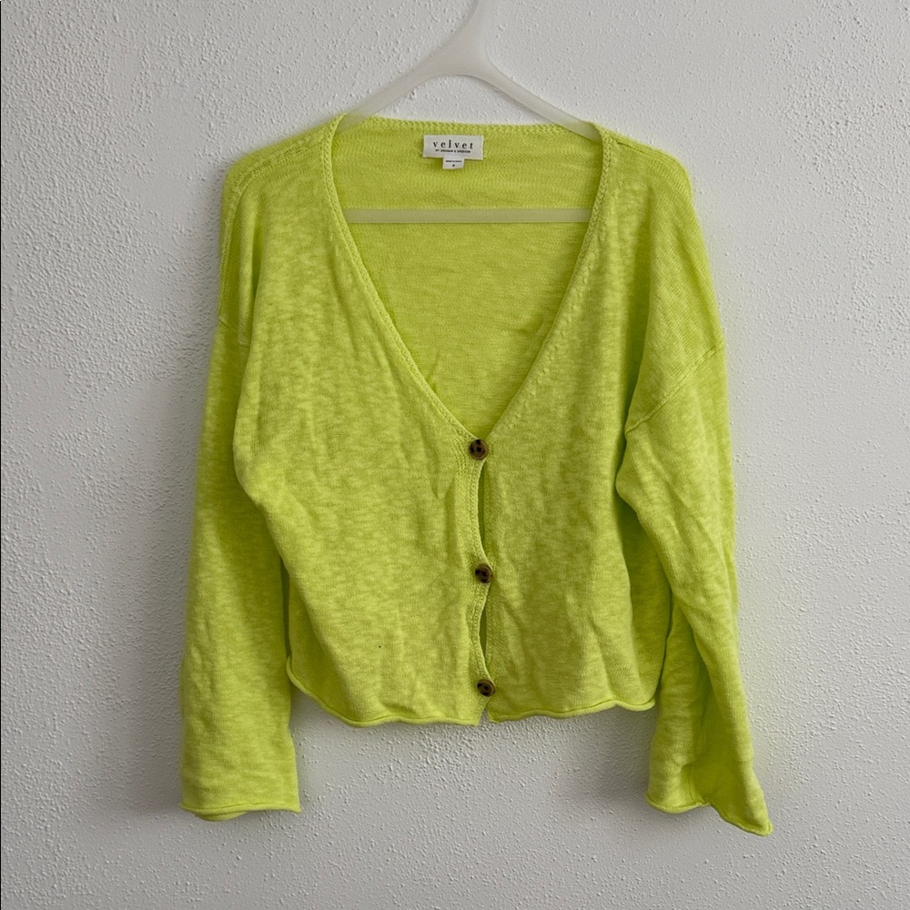 Velvet by Graham & Spencer Women's Gabriel Linen Cotton Cardigan Sweater